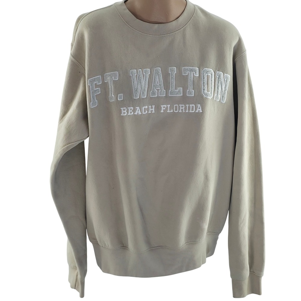 Pacific & Co Sweatshirt Unisex Medium Ft Walton Tan Beach Florida